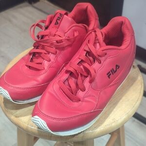 Fila Vibrant Red Athletic Shoes